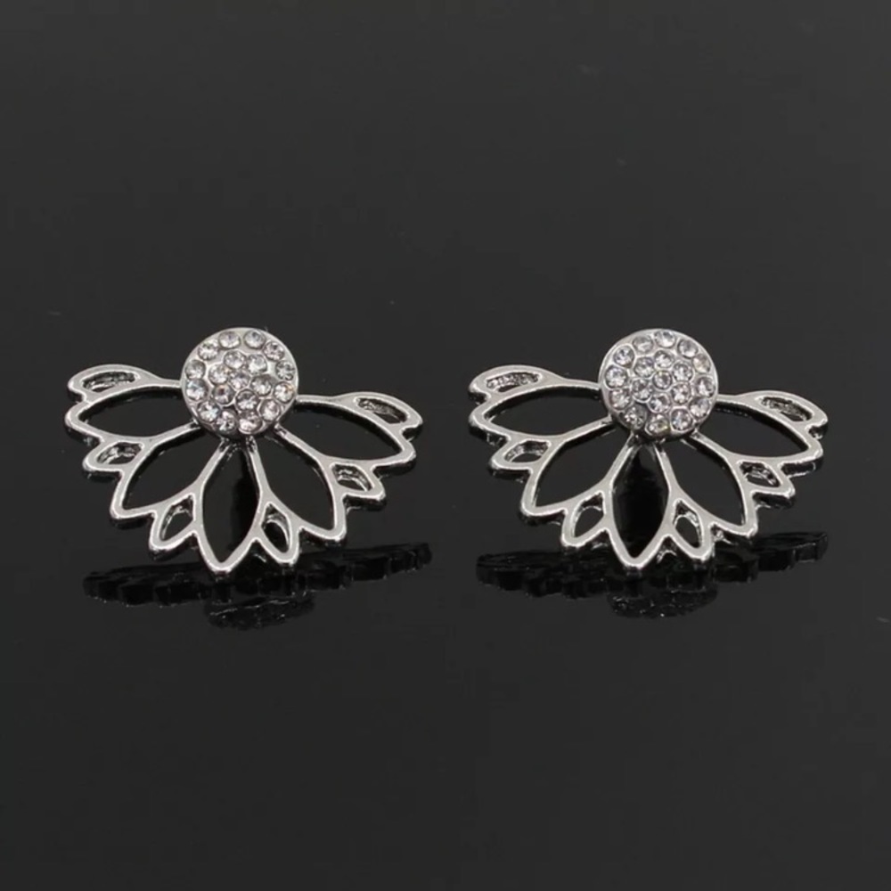 🆕 Sparkle Flower Earring Stud Jacket - Picture 4 of 5
